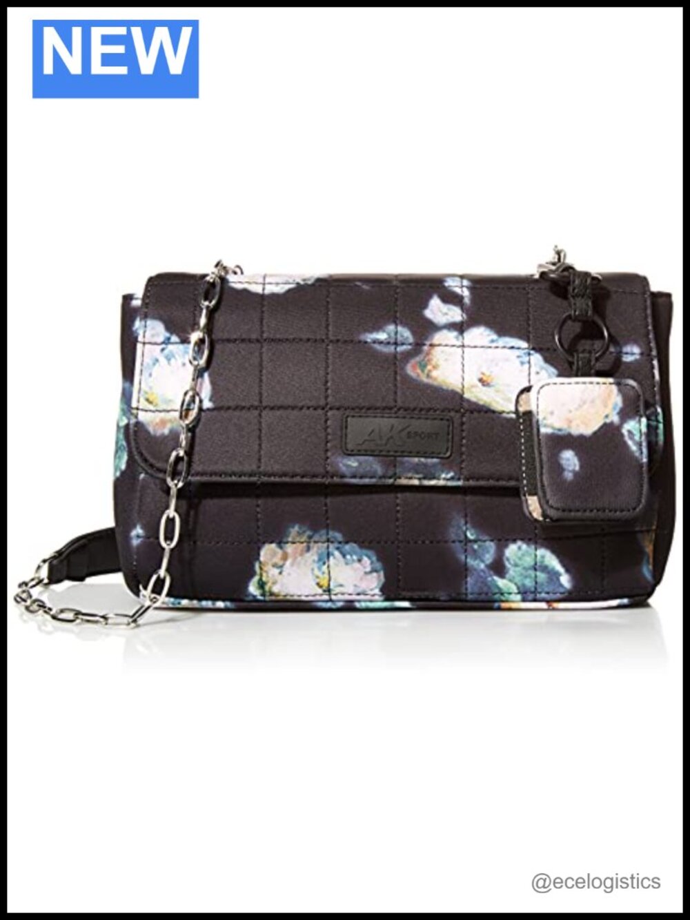 Anne Klein Neoprene Flap Crossbody Bag with Card Holder